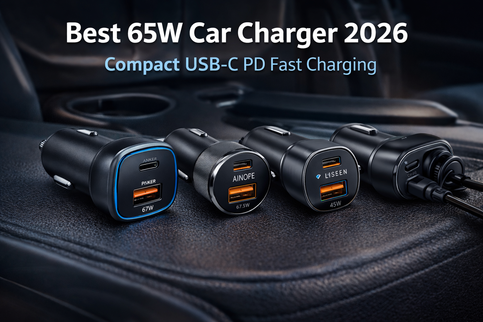 Best 65W car charger 2026 USB-C PD fast charging for iPhone and laptop